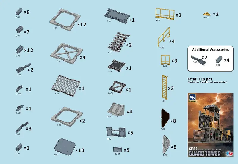 1/24 Diorama Building Set Sib01 Guard Tower 2