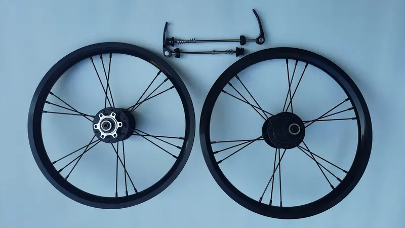 16寸鋁合金碟刹啤呤星芒18孔輪組 前100後135-黑色 / 16" Alloy Disc Brake 18Hole Wheel Set Front100 Rear135-Black 1