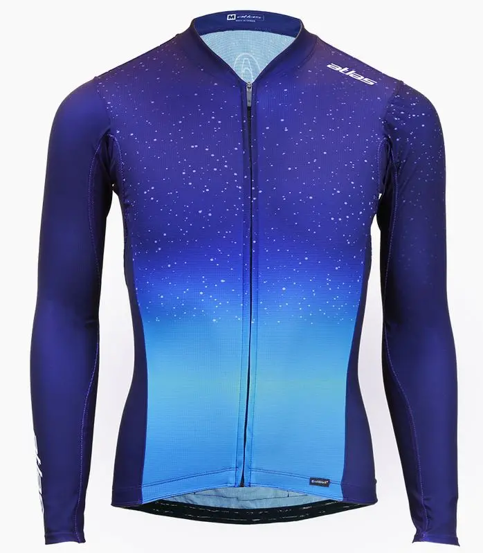 Atlas 男冷黑色多段循環輕量長袖單車衫, Jl-160-V, 星空色 / Atlas Men Long Jersey, Jl-160-V, Stella Color, 30-38℃ 1