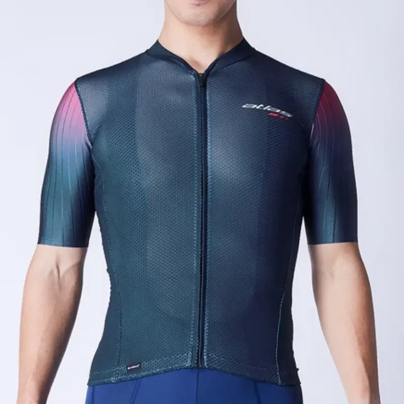 Atlas 男裝透氣涼感短袖單車衫~ Ju-184-Bu, 藍色,30~38C / Atlas Men Short Sleeve Jersey, Ju-184-Bu~Blue~30~38C 1