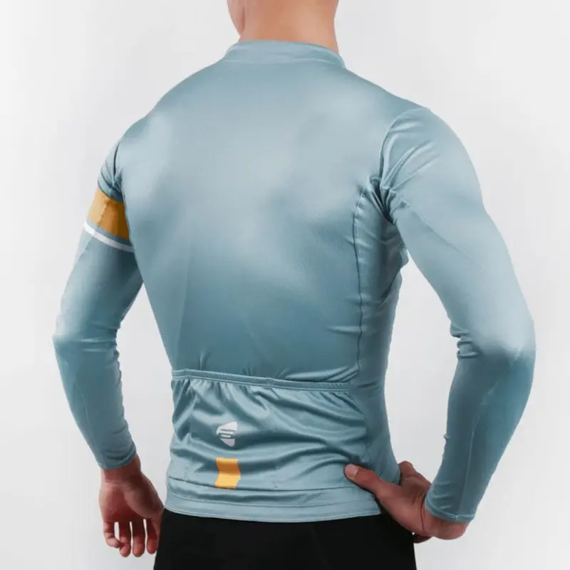 Atlas 男裝長袖休閒涼感單車衫, Jsl-174-Gy,灰黃,24~30C / Atlas Men Long Sleeve Jersey, Jsl-174-Gy,Grey Yellow ,24~30C 1
