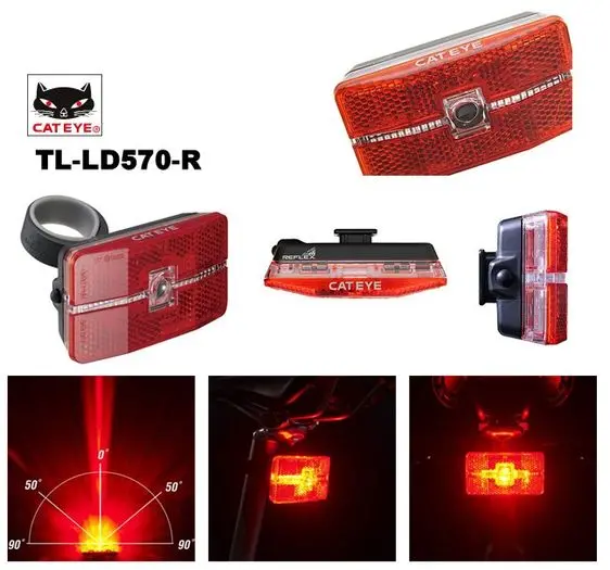 Cateye Auto Reflex Tl-Ld570 1 粒超光led+4粒led反光牌尾燈 / Cateye Auto Reflex Tl-Ld570-R 1 Led+4 5Mm Led 1
