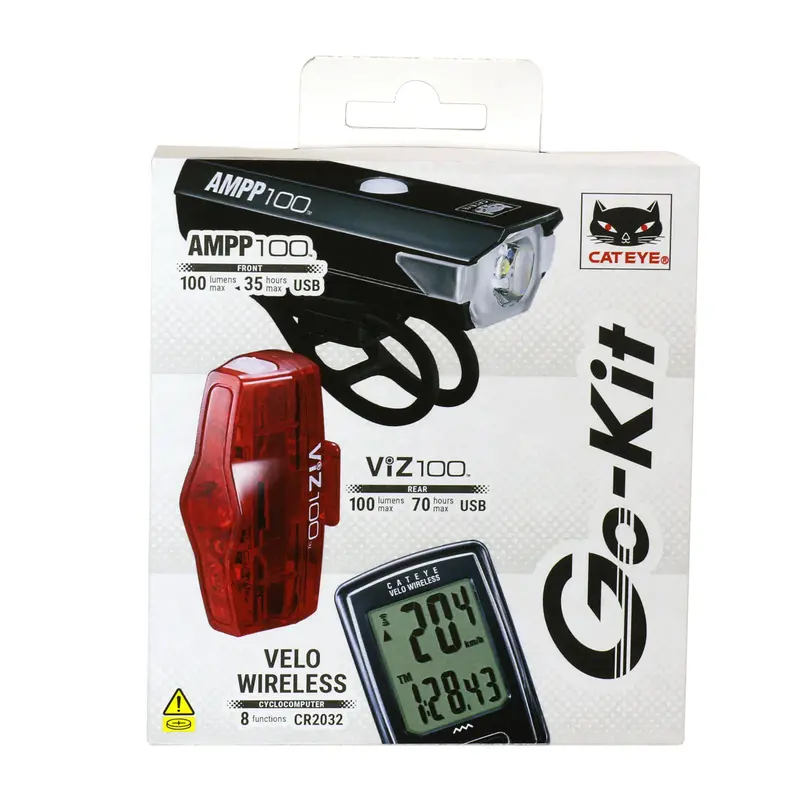 Cateye Go-Kit Gs-22 前後燈咪錶套裝 ~ Velo Wireless + Ampp100 + Viz100 / Cateye Go-Kit Gs-22 Group Set~El041/Ld800/Vt230 1