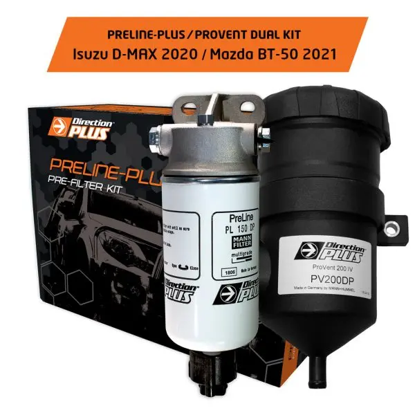 Direction Plus Preline-Plus Pre-Filter + Provent Catch Can For Ford Raptor & Everest 2.0L 2018 To 2021 1