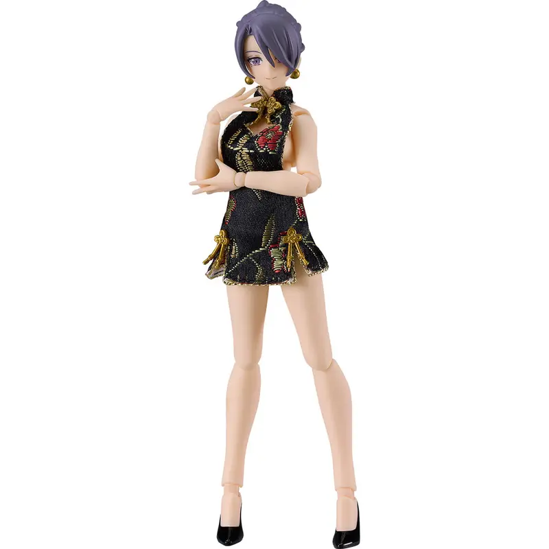 Figma 569C Female Body (Mika) With Mini Skirt Chinese Dress Outfit (Black) 1