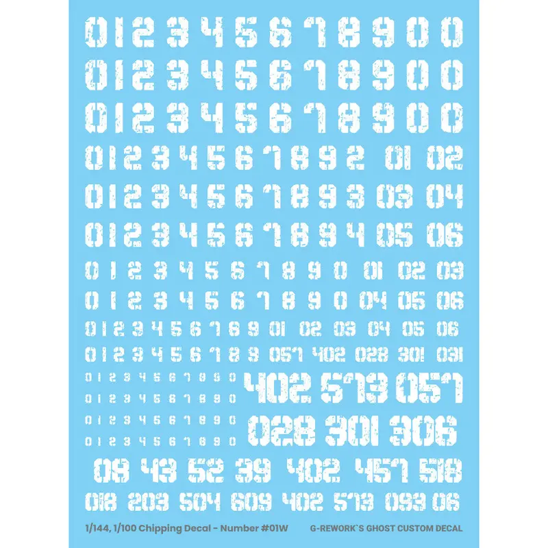 G-Rework Chipping Decal Number 01 White 1