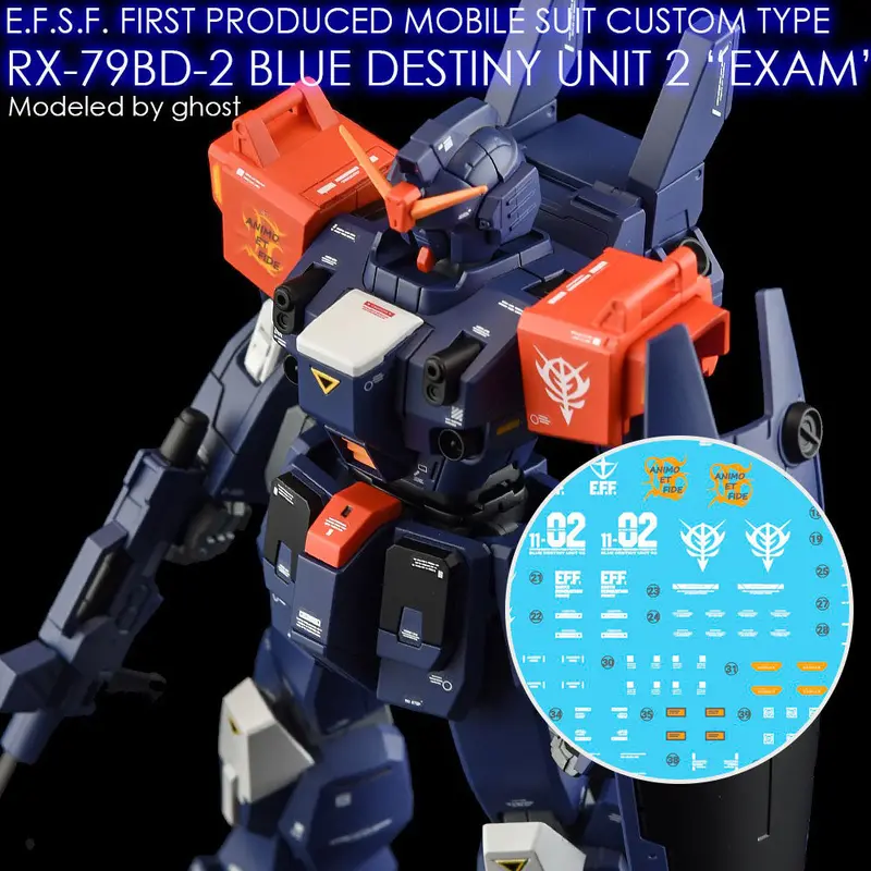 G-Rework Decal H208 Hguc Blue Destiny Unit 02 Exam 1