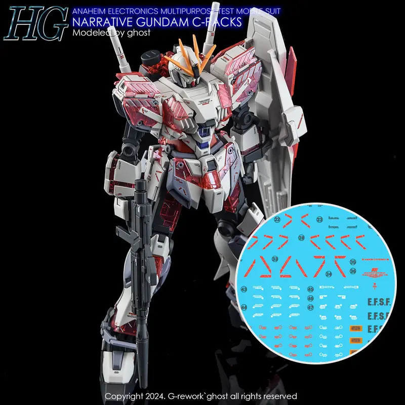G-Rework Decal H222 Hguc Narrative Gundam C-Packs 1