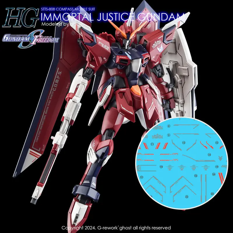 G-Rework Decal H244 Hgce Immortal Justice Gundam 1