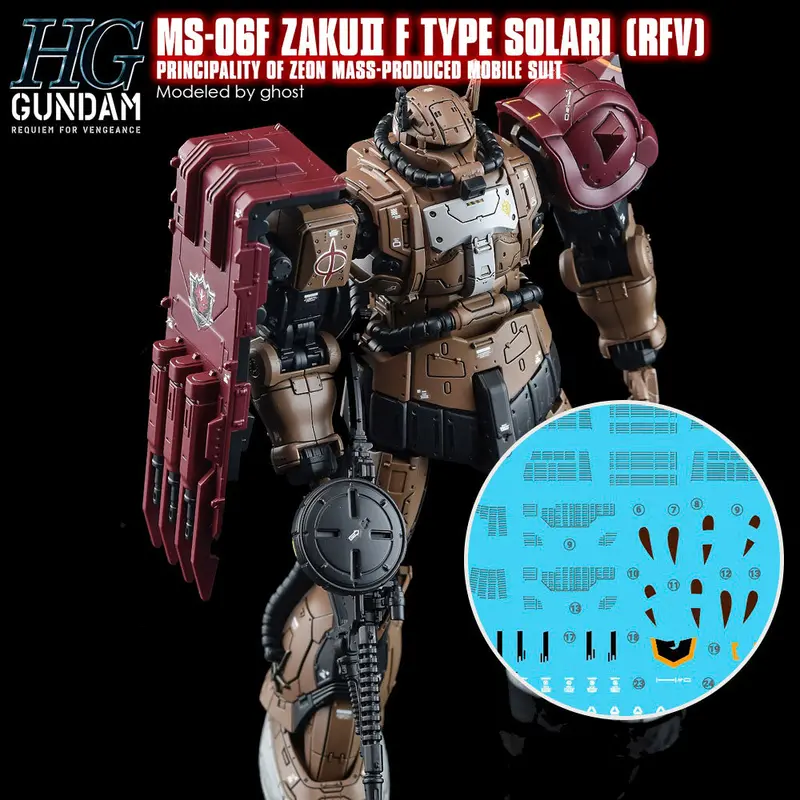 G-Rework Decal H254 Hguc Zaku Ii F-Type Solari 1