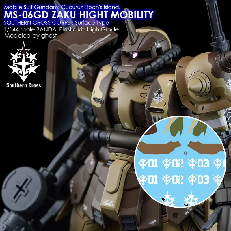 G-Rework Decal Hl-Hmgt Hg Zaku Ii High Mobility Southern Cross Corps (Cucuruz Doan's Island) 1