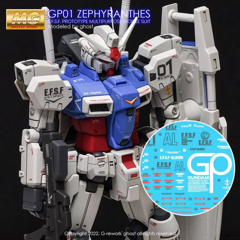 G-Rework Decal M10 Mg Gundam Gp01 Zephyranthes 1