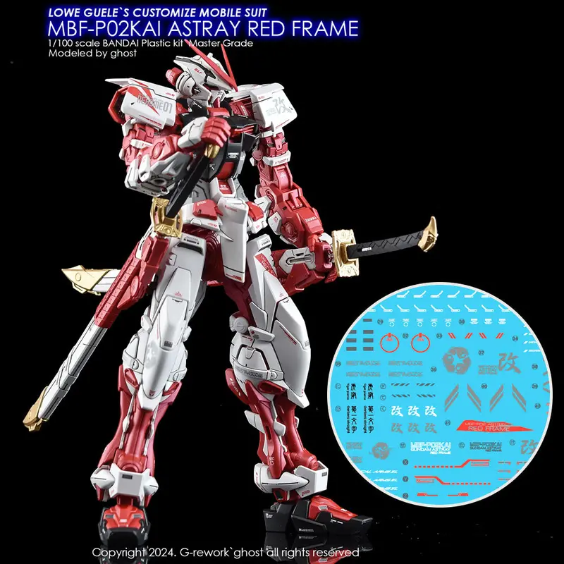 G-Rework Decal M130 Mg Gundam Astray Red Frame Kai 1