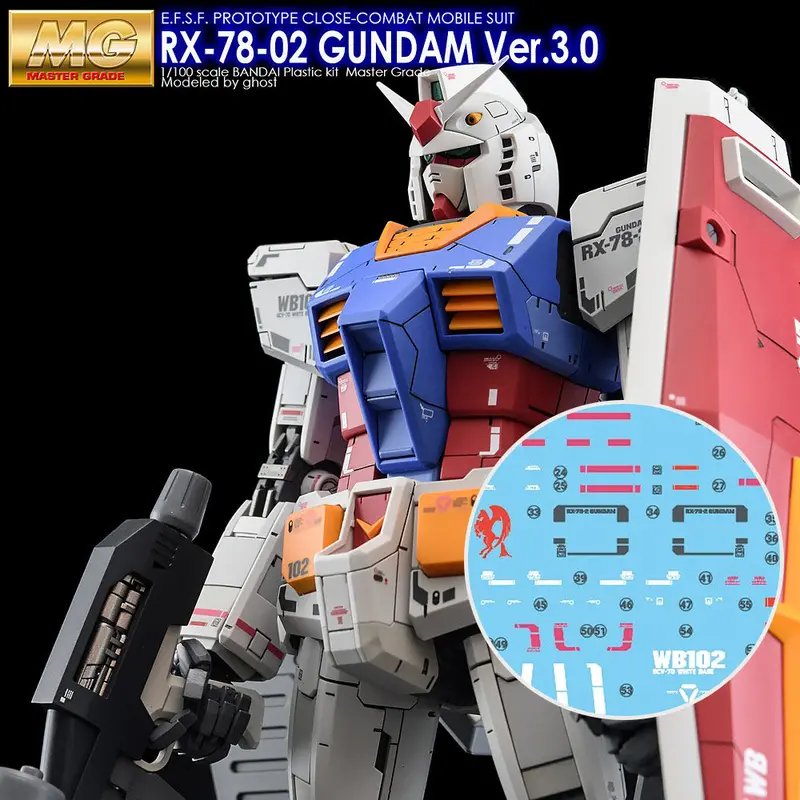 G-Rework Decal M172 Mg Rx-78-2 Gundam Ver 3.0 1