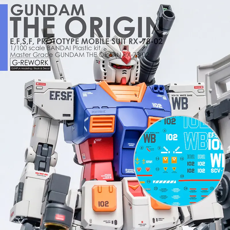 G-Rework Decal M190 Mg Rx-78-2 Gundam The Origin (Ver 2.0) 1