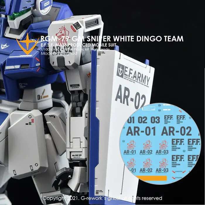 G-Rework Decal M195-W Mg Rgm-79Sp Gm Sniper Ii [White Dingo] 1