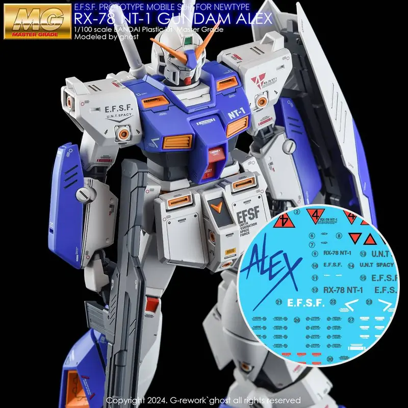 G-Rework Decal M210 Mg Gundam Nt-1 Alex 2.0 1