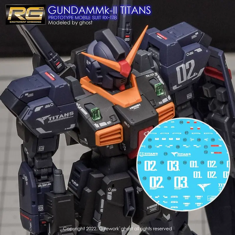 G-Rework Decal Rg07 Rg Gundam Mk-Ii Titans 1