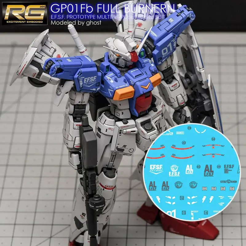 G-Rework Decal Rg13 Rg Gundam Gp01fb Full Burnern 1