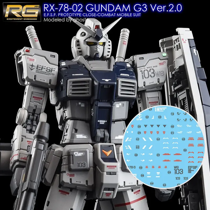 G-Rework Decal Rg40-G3 Rg Rx-78-2 Gundam G3 Ver 2.0 1