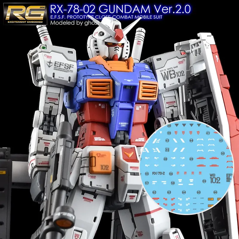 G-Rework Decal Rg40 Rg Rx-78-2 Gundam Ver 2.0 1