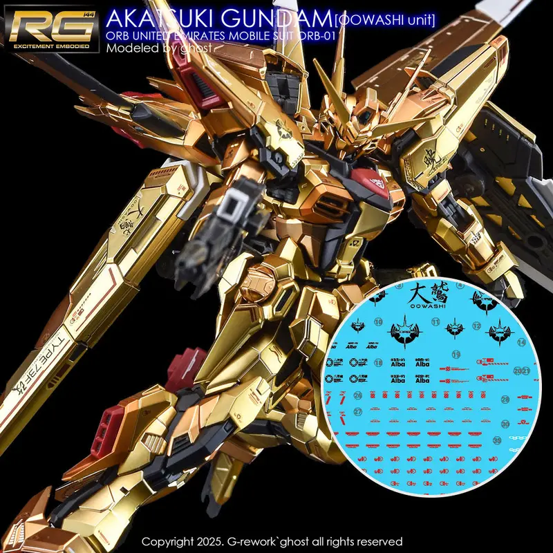 G-Rework Decal Rg41 Rg Oowashi Akatsuki Gundam 1