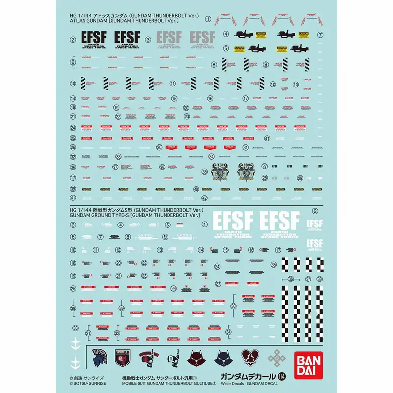 Gd-114 Hg Gundam Thunderbolt Series Decal 1