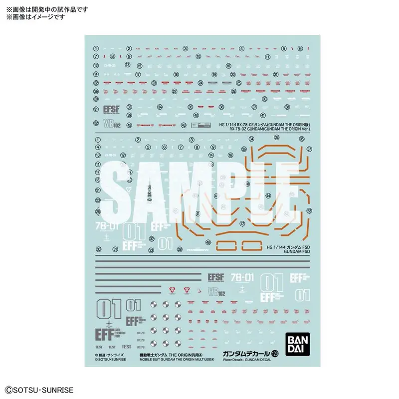 Gd-123 Hg Gundam The Origin Series 4 Decal 2