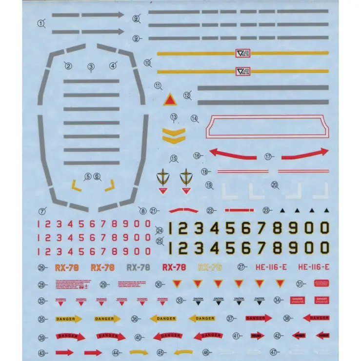 Gd-60 Mg Rx-78-2 Gundam Ver 2.0 Real Type Decal 1