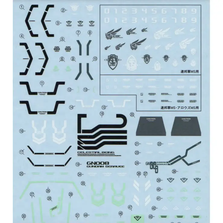 Gd-66 1/100 Seravee Gundam Decal 1