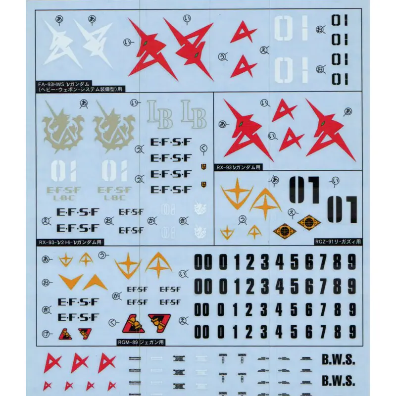 Gd-71 Hguc Char's Counterattack Series Efsf Decal 1