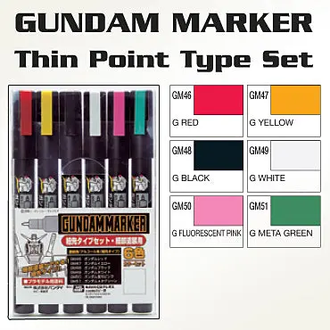 Gms110 Gundam Marker Thin Point Set (Set Of 6) 1