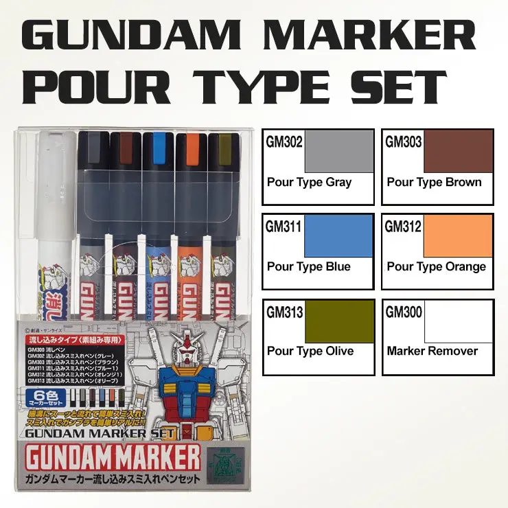 Gms122 Gundam Marker Pour Type Set (Set Of 6) 1