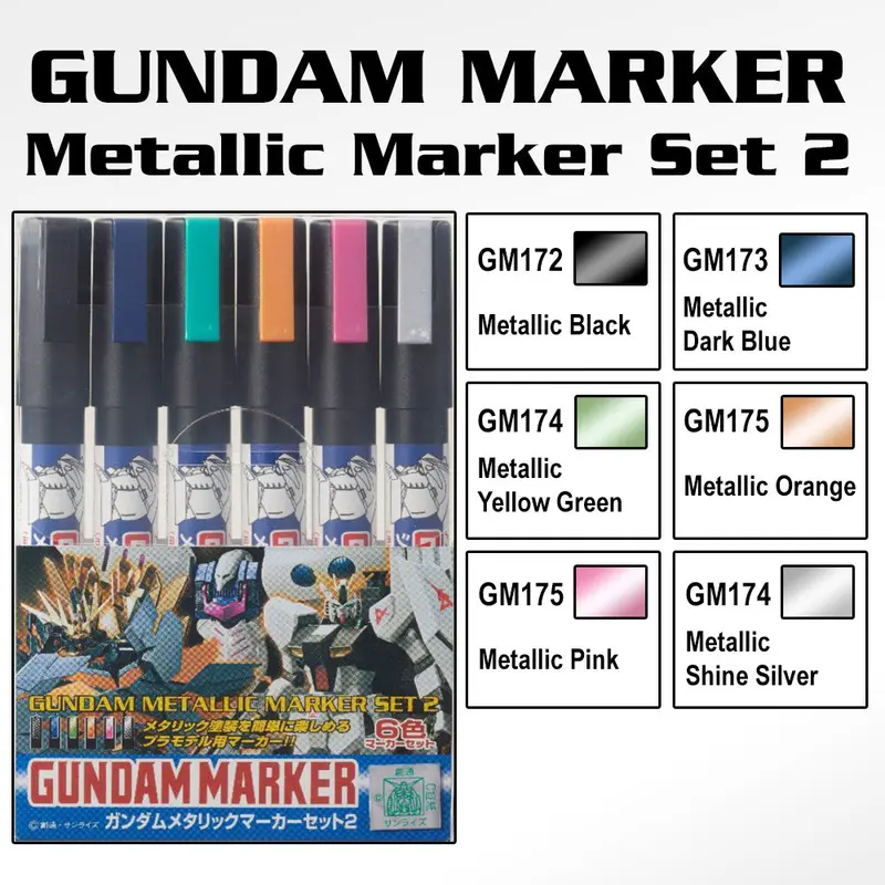 Gms125 Gundam Marker Metallic Set 2 (Set Of 6) 1