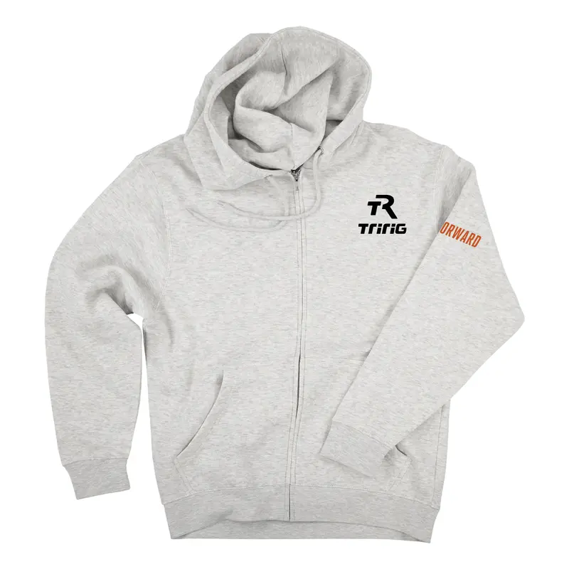 Gray Full Zip Hoodie Small Logo 1