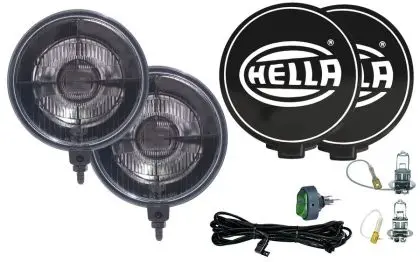 Hella 500 Series 12V Black Magic Halogen Driving Lamp Kit 1