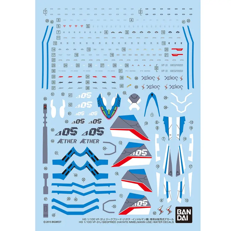 Hg 1/100 Vf-31J Siegfried (Hayate Immelmann Use) Water Decals 1