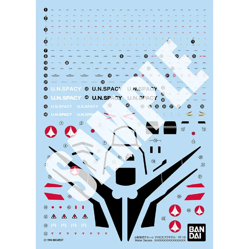 Hg 1/100 Yf-19 Water-Slide Decals 1