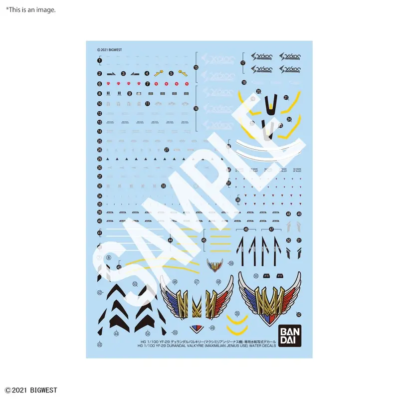 Hg 1/100 Yf-29 Durandal Valkyrie (Maximilian Jenius Use) Full Set Pack Water-Slide Decal 2