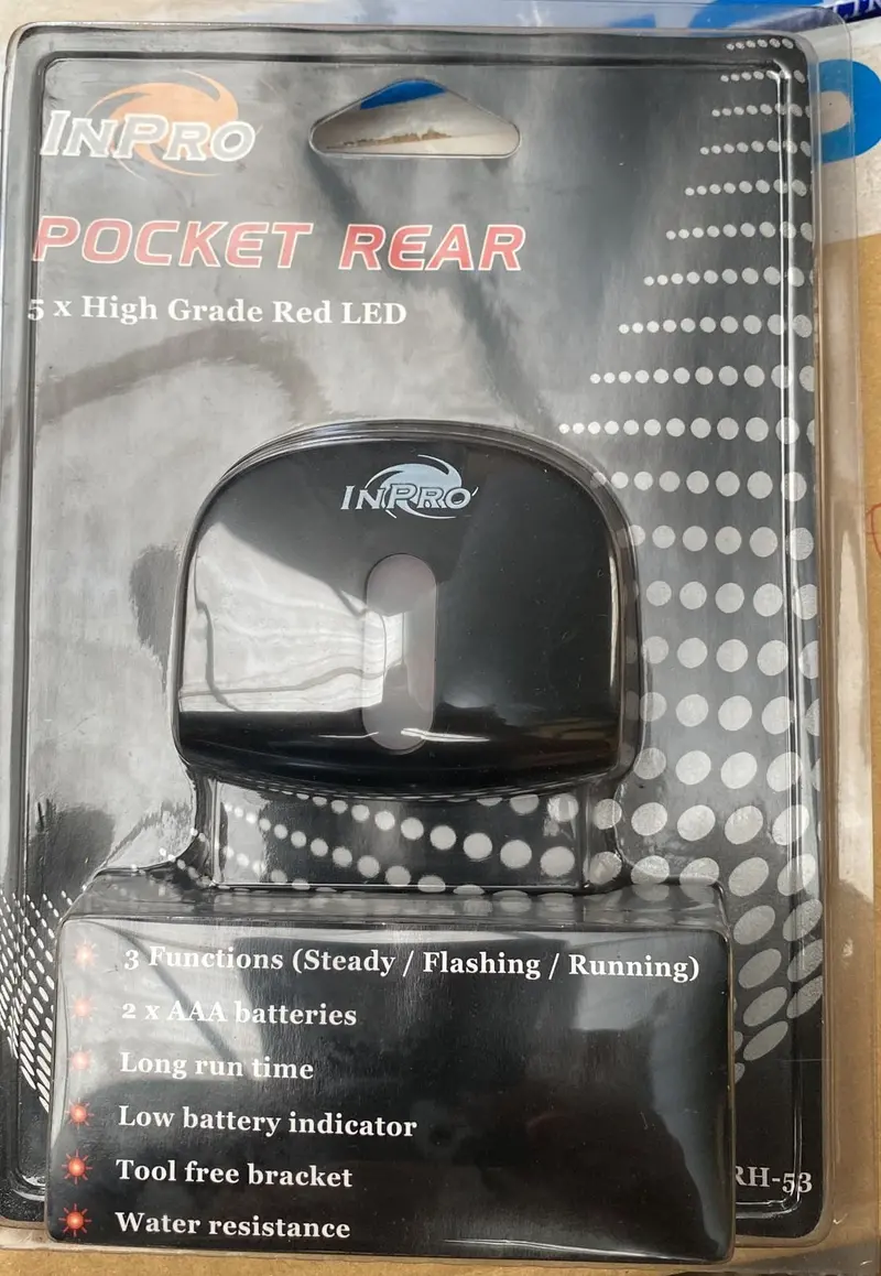 Inpro Pocket Rear 後燈-黑色膠-Rf53 / Inpro Pocket Rear Rear Light-Rf53 1