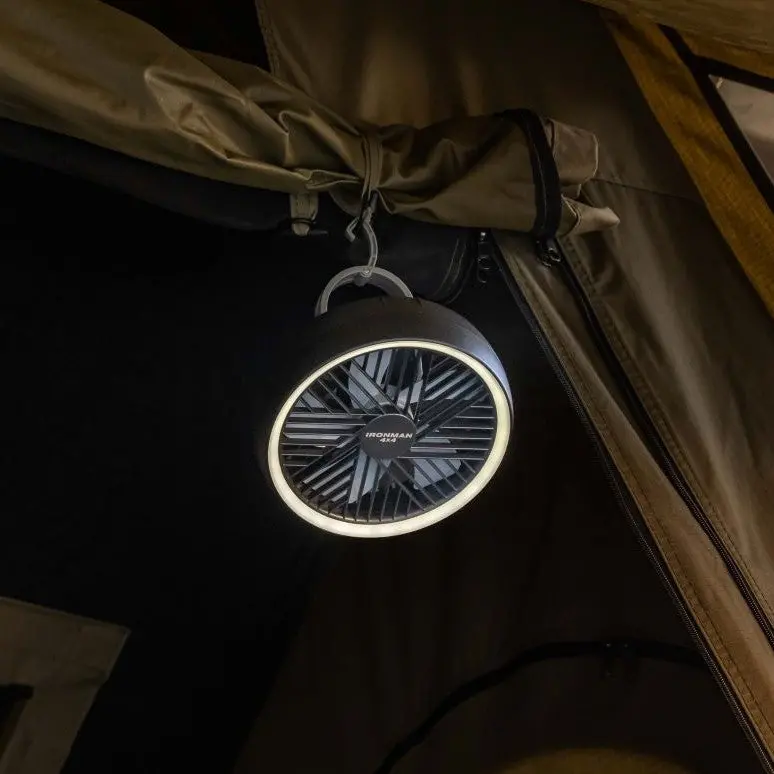 Ironman Rechargeable Tent Fan With Led Light 1