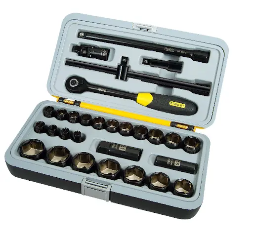 Juego De Dados 1/2" Cromo Negro 30 Pzs Stanley 1