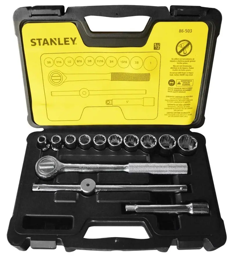Juego De Dados 1/2" Metricos 14 Pzs Stanley 1