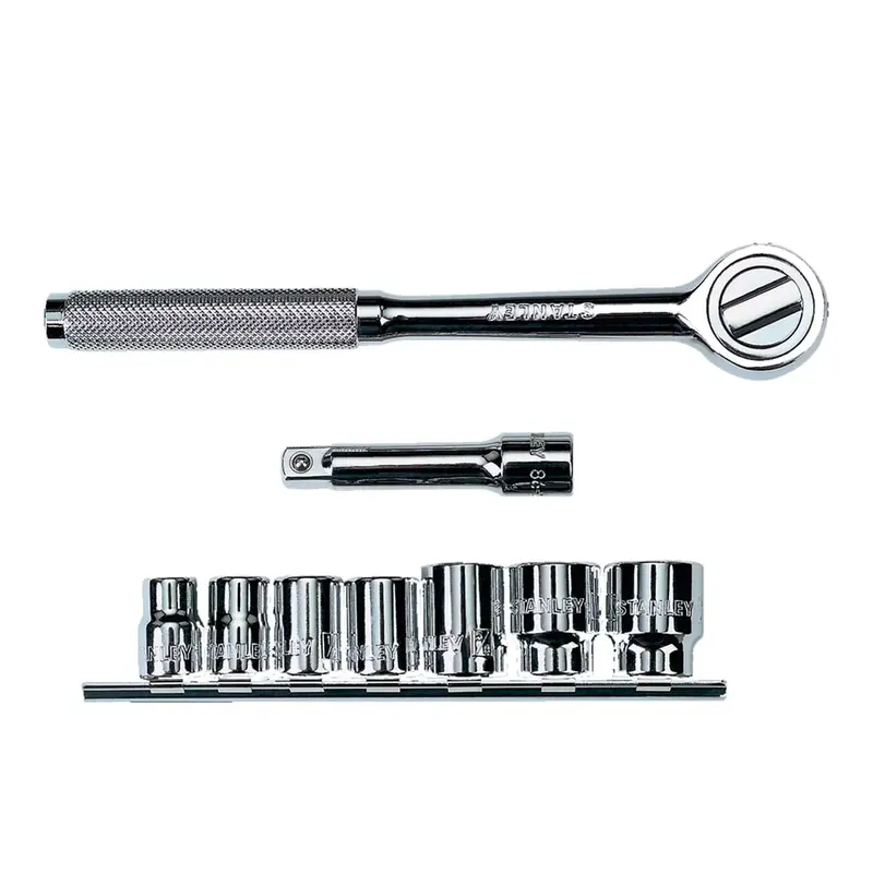 Juego De Dados Mando 3/8" Metrica 10 Pzs + Portadados Stanley 1