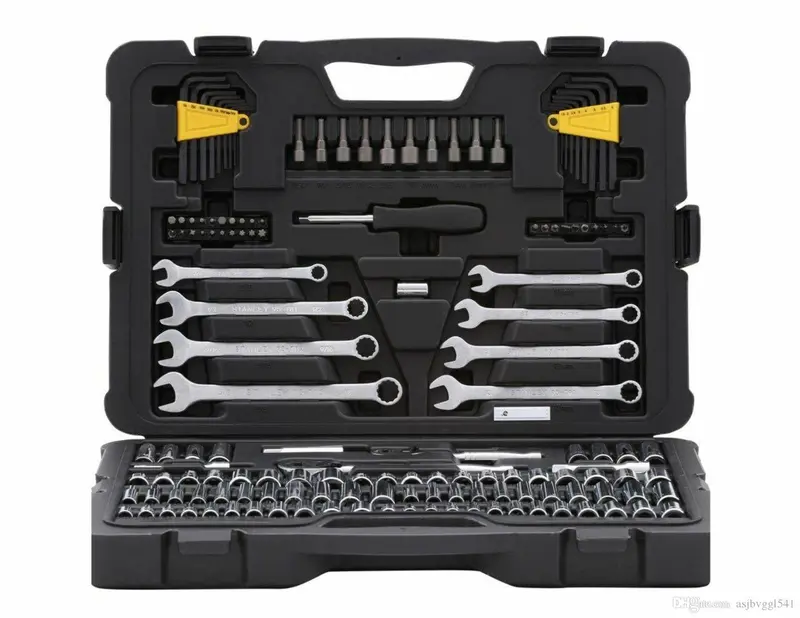 Juego De Herramientas Mecanicas Mando 1/4" Y 3/8" 145 Pzas Stanley 1