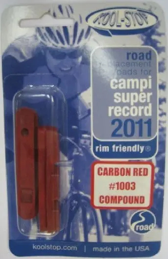 Kool Stop Super Record 1003 Carbon 轆制膠~紅色 / Kool Stop Super Record 1003 Carbon Cross Pads 1