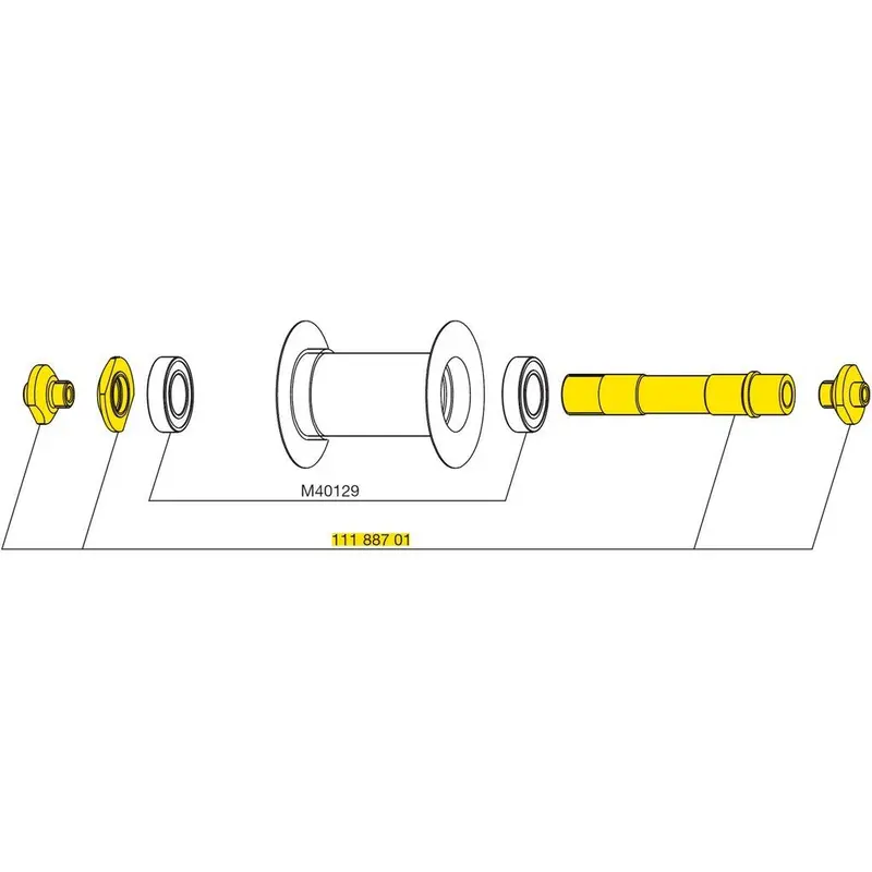 Mavic 前車軸 - Comete Track 前輪 / Mavic Front Hub Axle For Comete Track Wheelset 1