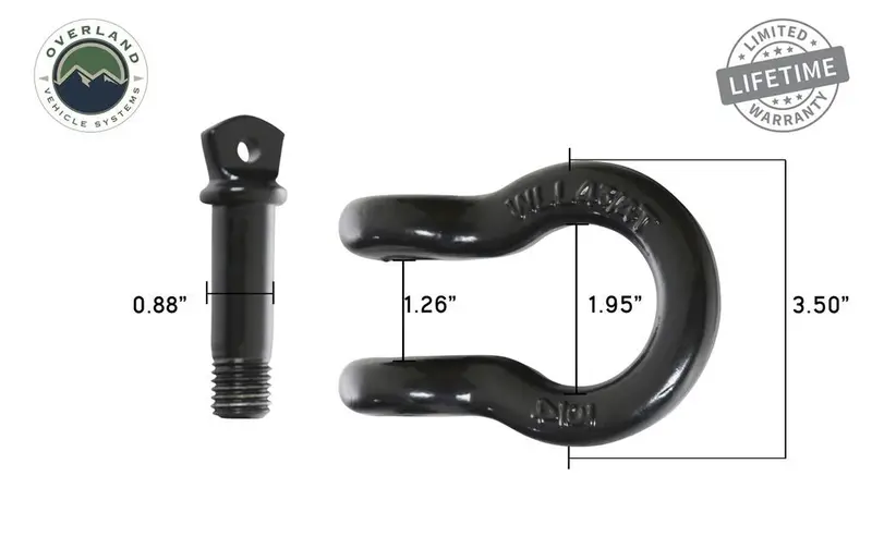 Overland Vehicle Systems Recovery Shackle 1