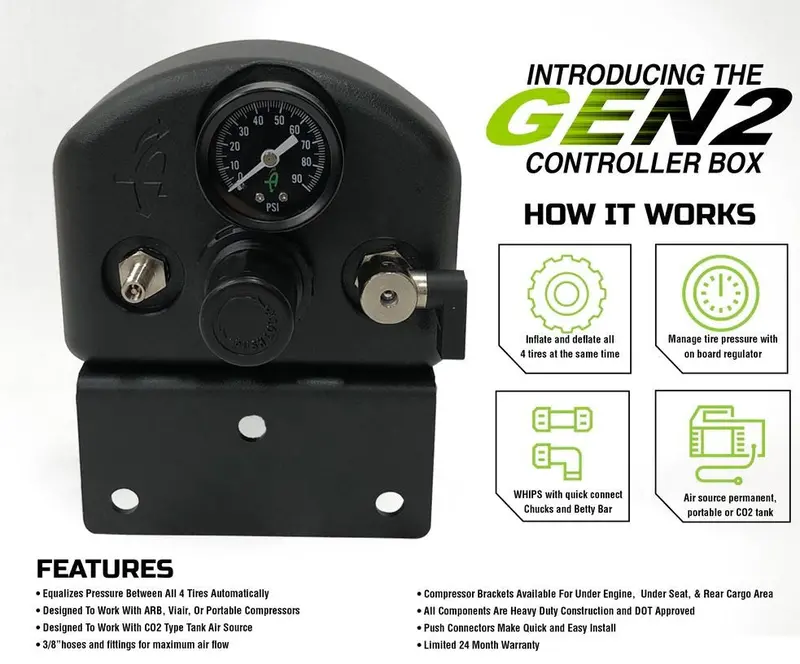 Overland Vehicle Systems Tire Inflation System With Accessory Attachments 1