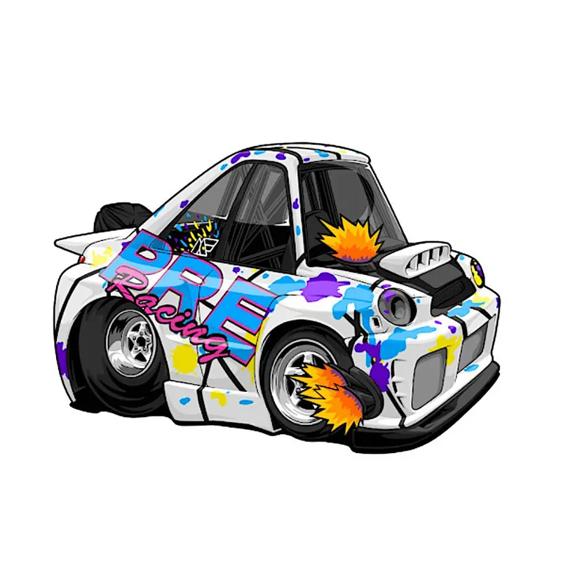 Preracing Wrx Cartoon Sticker 1